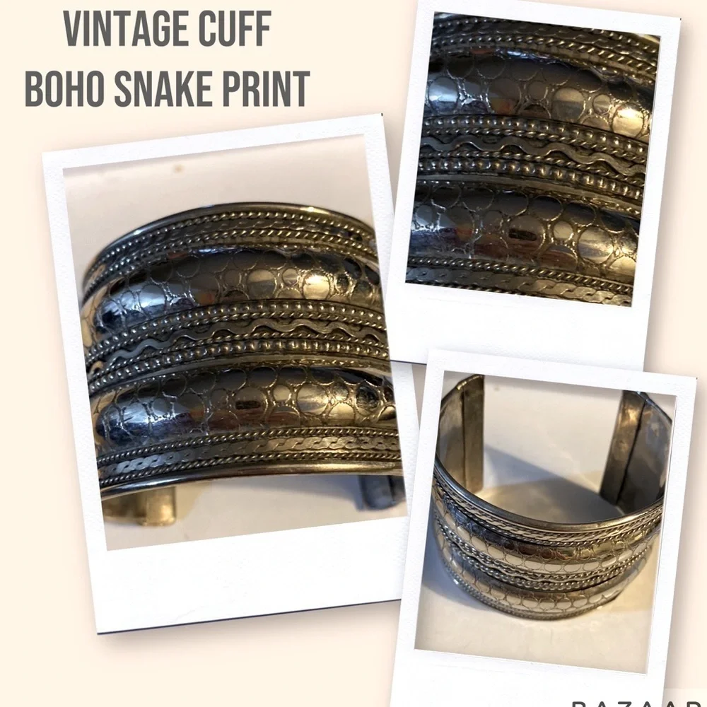 Cuff Bracelet, Minimalist, Bangle, Boho, Snake, Hammered, Chunky, Vintage